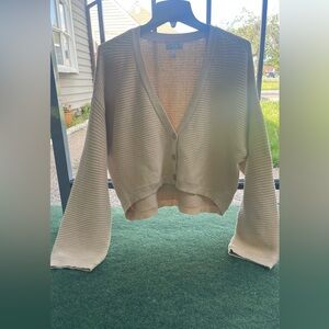 SOFÍA JEAN by SOFIA VERGRA SIZE XXXL Women's Beige Cardigan Sweater